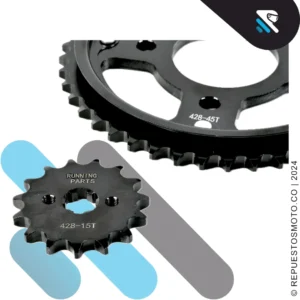 KIT SPROCKET RACING CB 125F CARBURADA 45/15 428