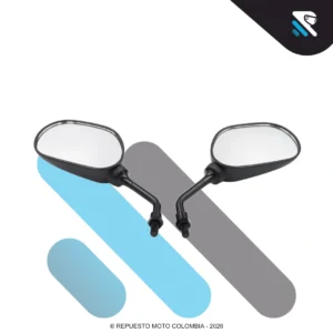 RETROVISORES UNIVERSALES OVALADOS MEDIANO ROSCA10MM